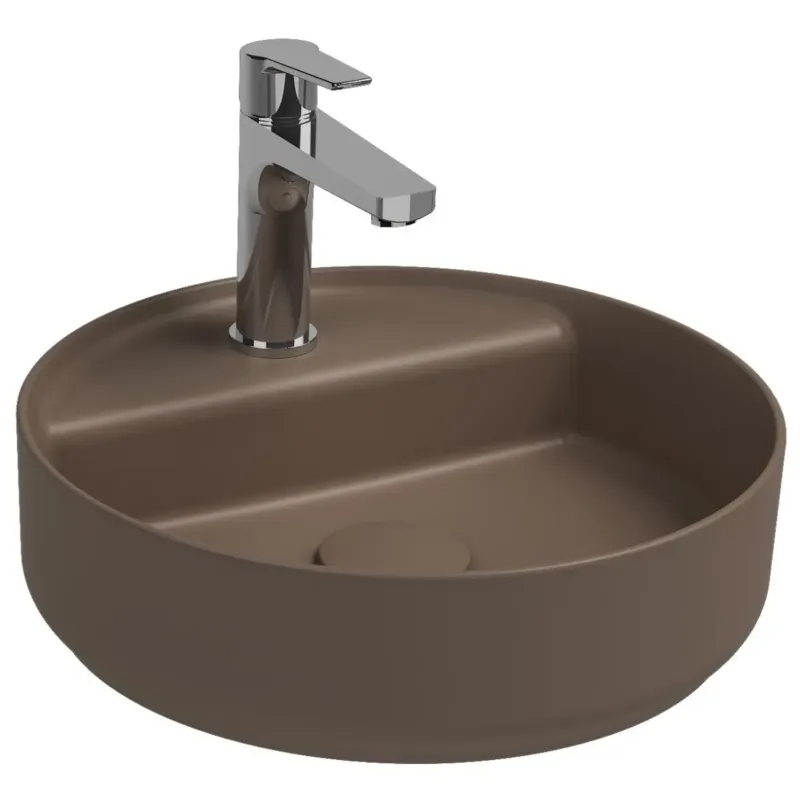 Isvea Infinity waskom rond met kraangat 42cm taupe Koopje
