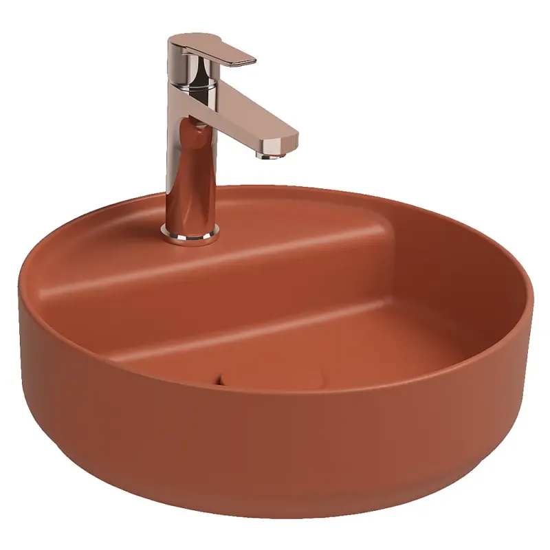 Isvea Infinity waskom rond met kraangat 42cm terracotta Nu Kopen