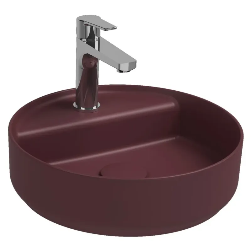 Hete Deal Isvea Infinity waskom rond met kraangat 42cm rood