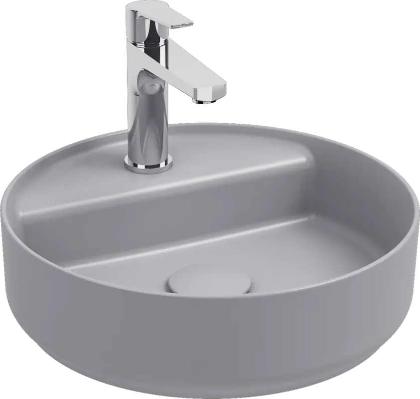 Isvea Infinity waskom rond met kraangat 42cm grijs Exclusieve Aanbieding