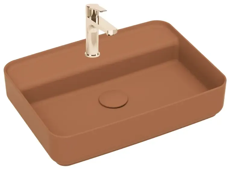 Isvea Infinity waskom met kraangat 55x40cm terracotta Snelle Levering