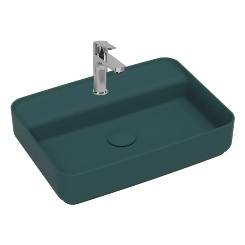 Isvea Infinity waskom met kraangat 55x40cm petrol Weekendaanbieding
