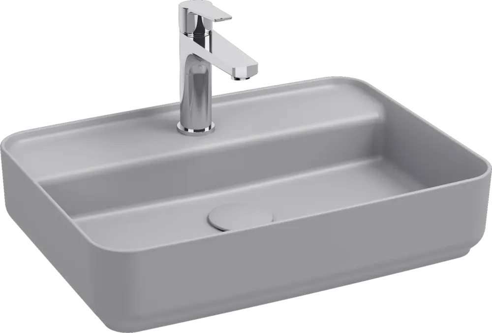 Dagaanbieding Isvea Infinity waskom met kraangat 55x40cm grijs