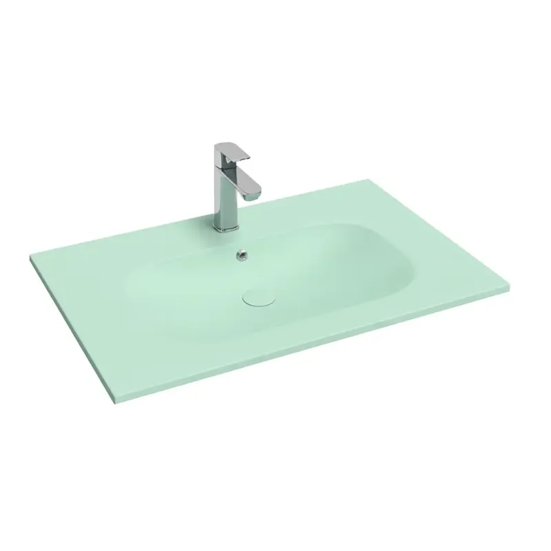 Gecertificeerd Isvea Infinity wastafel 80x50cm mintgroen
