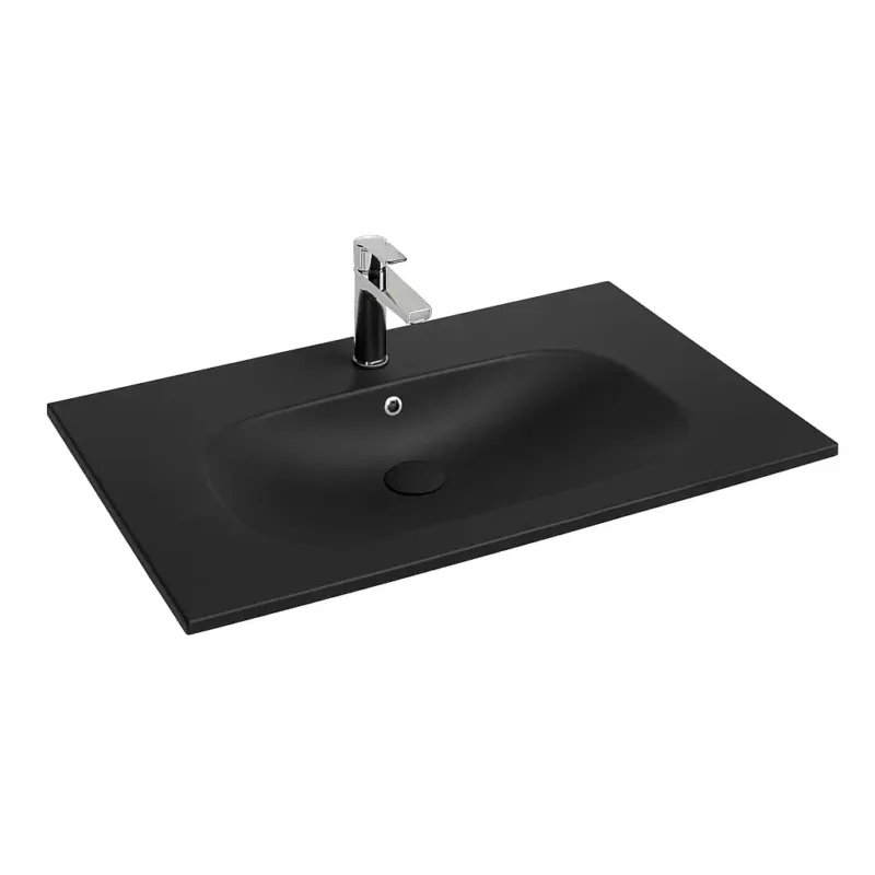 Isvea Infinity wastafel 80x50cm zwart mat Tijdelijk Beschikbaar