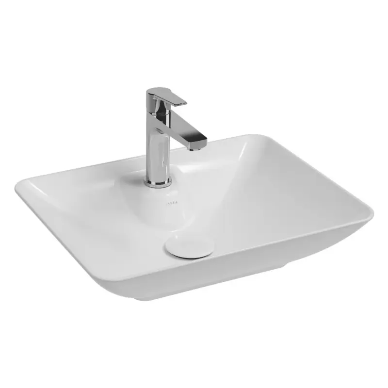 Uitverkoop Isvea Sistema Y waskom met kraangat 52cm wit glans