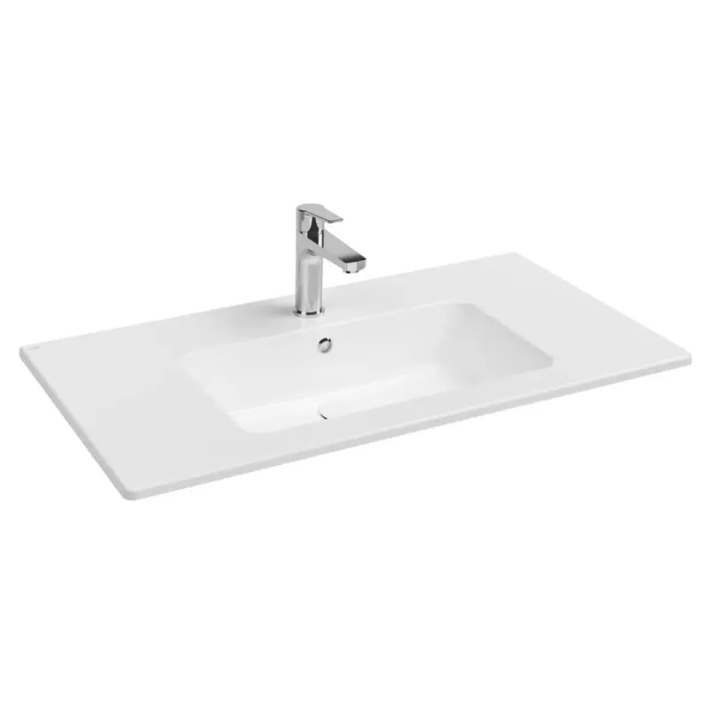 Isvea Sistema T inbouw wastafel met kraangat 90cm wit glans Lage Prijs