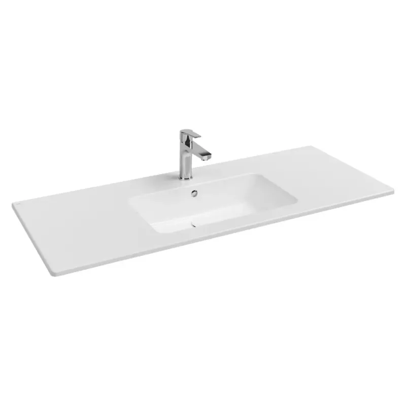 Speciale Aanbieding Isvea Sistema T inbouw wastafel met kraangat 120cm wit glans