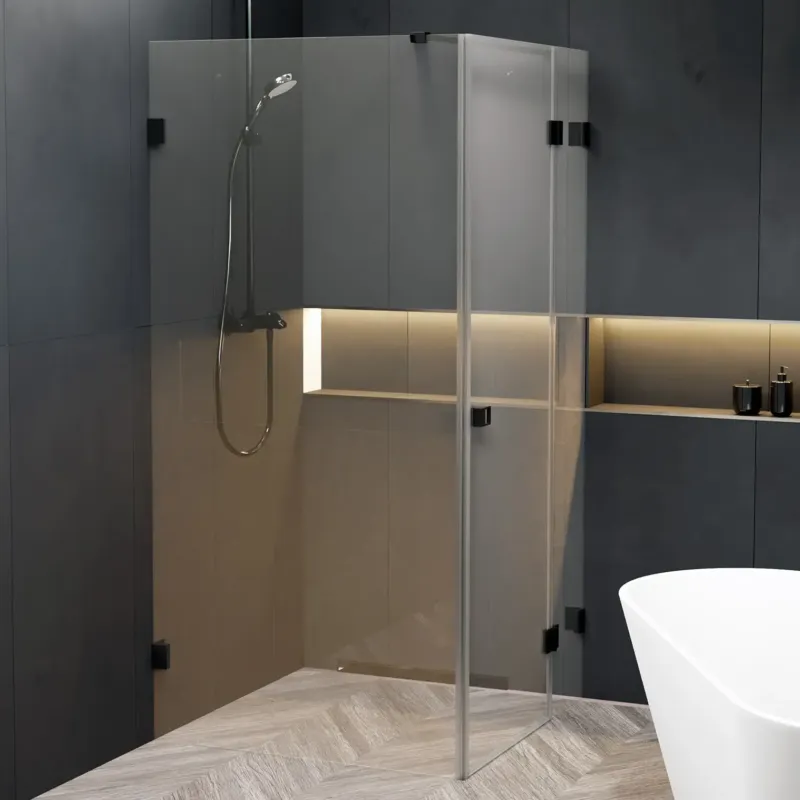 Riho Scandic X203 douchecabine rechts 80x80cm zwart mat Koopje
