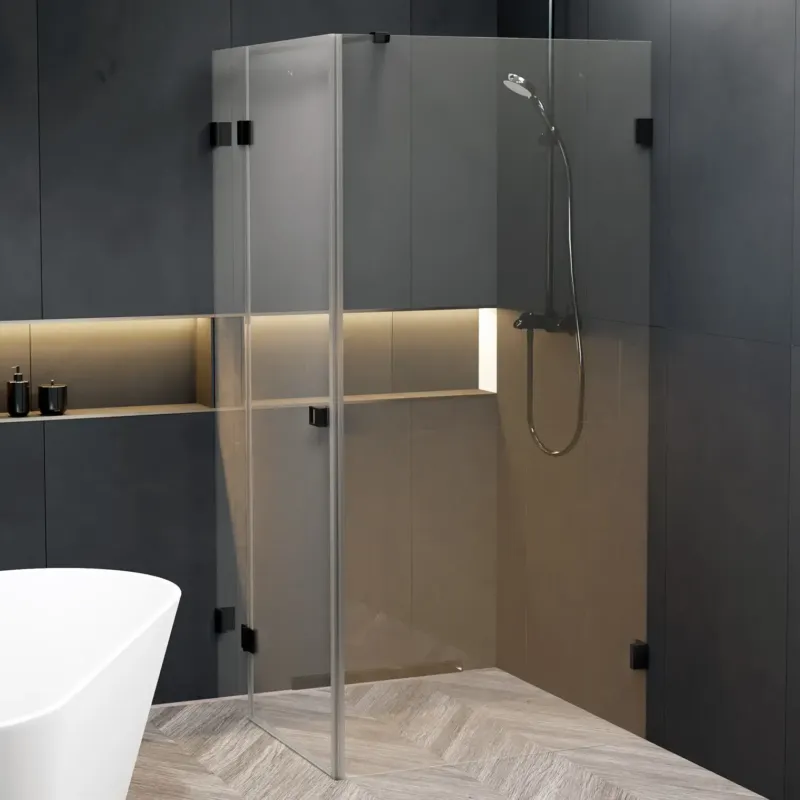 Uitverkoop Riho Scandic X203 douchecabine links 140x80cm zwart mat