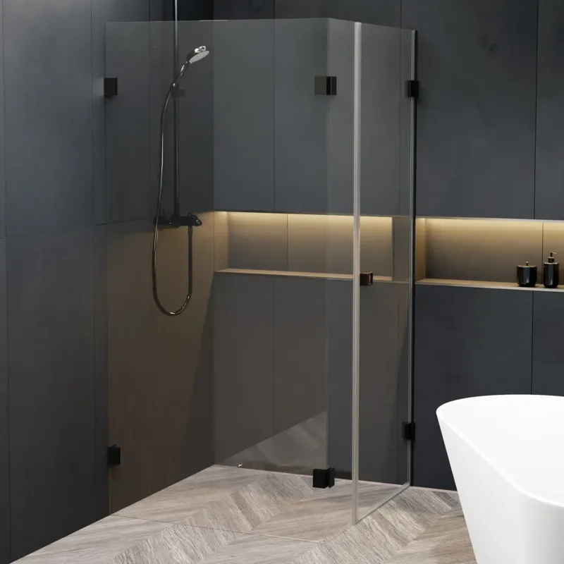 Riho Scandic X204 douchecabine rechts 100x100cm zwart mat Superprijs
