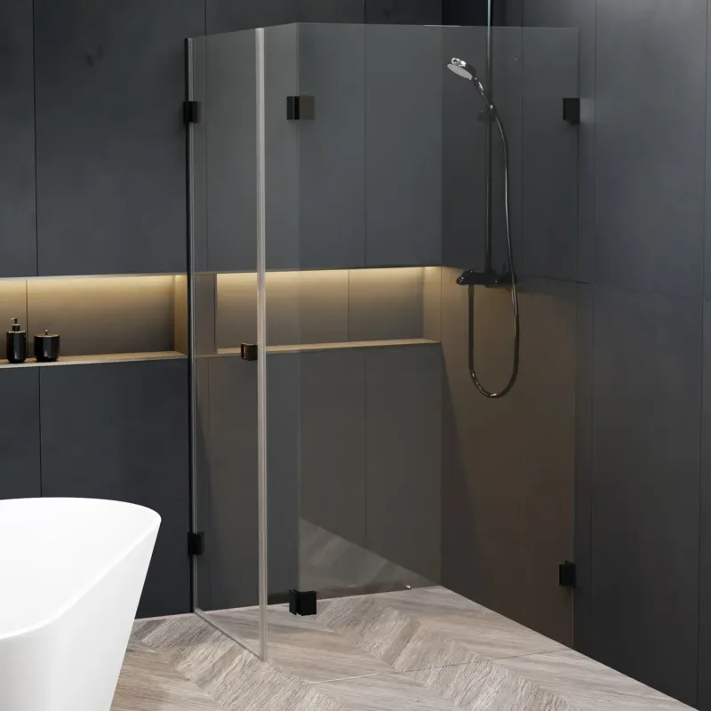 Riho Scandic X204 douchecabine links 120x100cm zwart mat Nu Kopen
