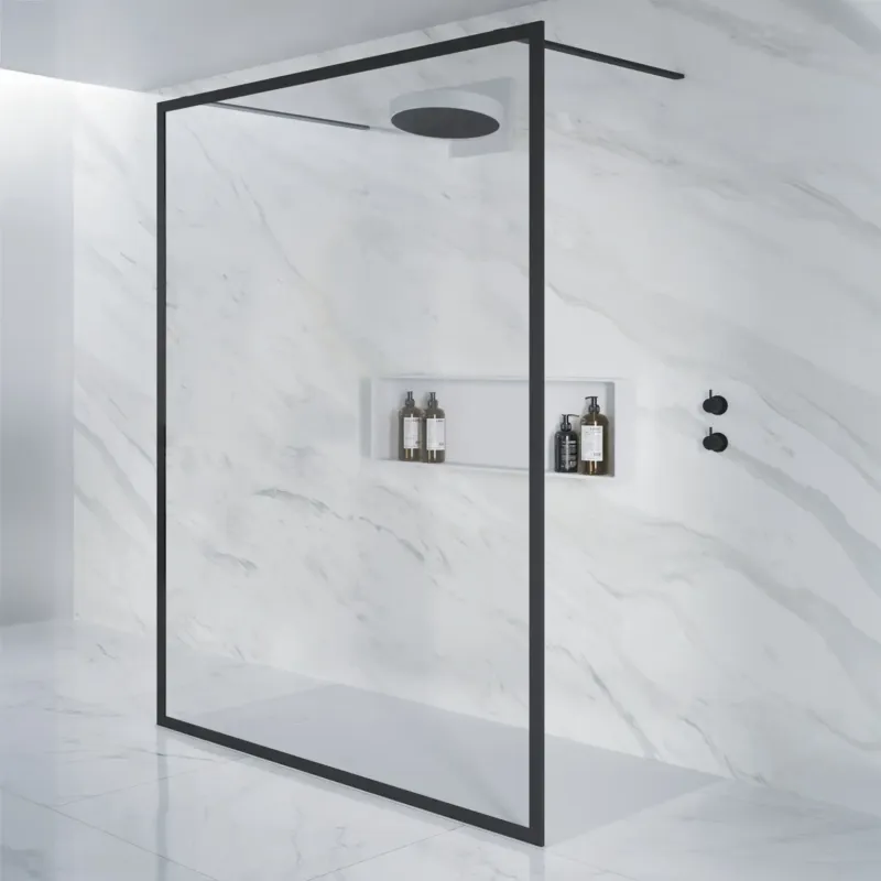 Riho Lucid GD401 vrijstaande douchewand 180x200cm mat zwart Lage Prijs