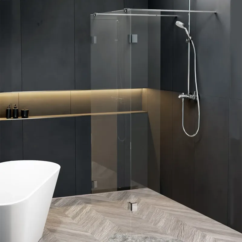 Direct Verzonden Riho Scandic X202 vrijstaande douchewand 155cm met 40cm zijwand chroom