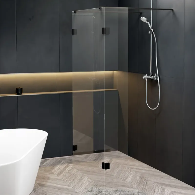 Dagaanbieding Riho Scandic X202 vrijstaande douchewand 115cm met 30cm zijwand zwart mat