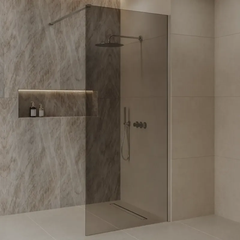Best Design Dalis inloopdouche 90cm RVS met mokka glas Populair