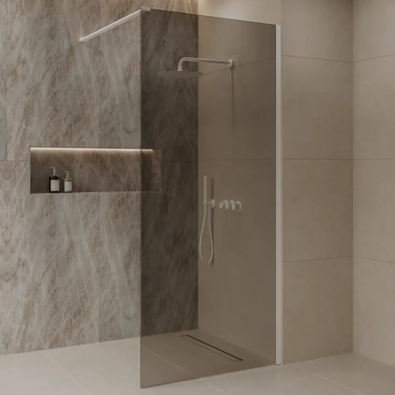 Premium Best Design Dalis inloopdouche 80cm wit met mokka glas