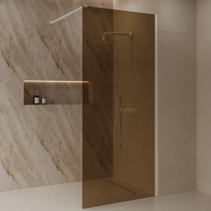Best Design Dalis inloopdouche 80cm wit met amber glas Lage Kosten