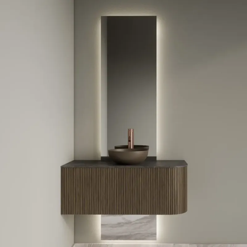 Weekendaanbieding Gliss Design Celeste spiegel tweedelig rechthoekig 40x145cm met handsensor
