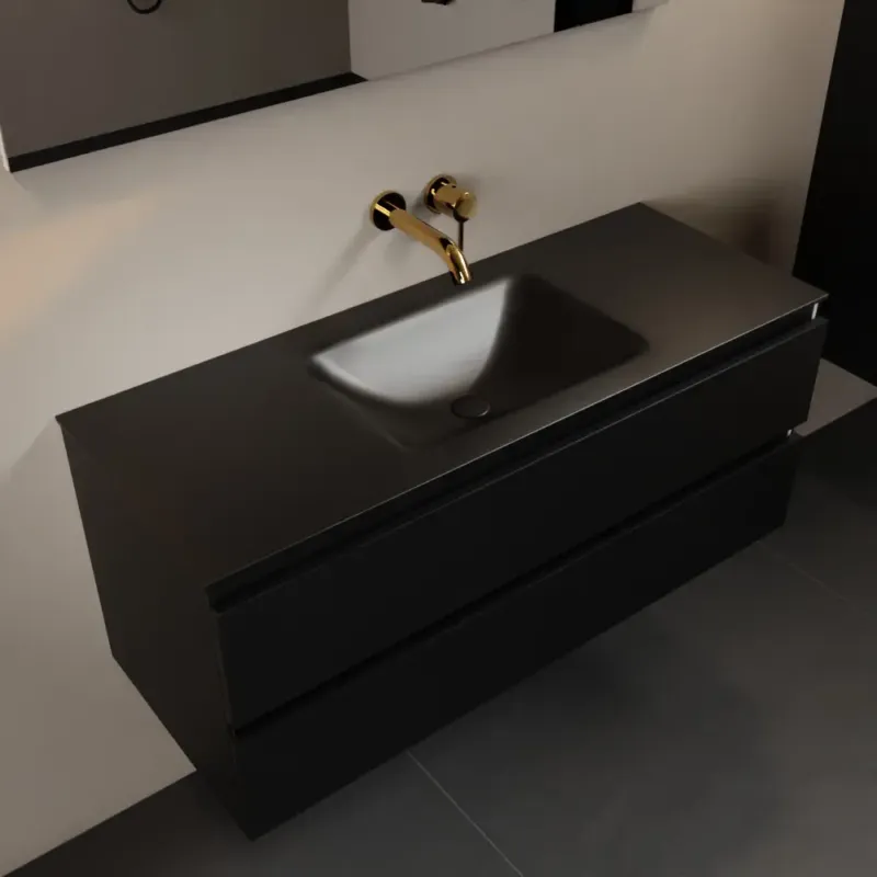 Veilige Betaling SCHADEMODEL Mondiaz Aivy badmeubel 120cm urban met wastafel solid surface urban midden zonder kraangat