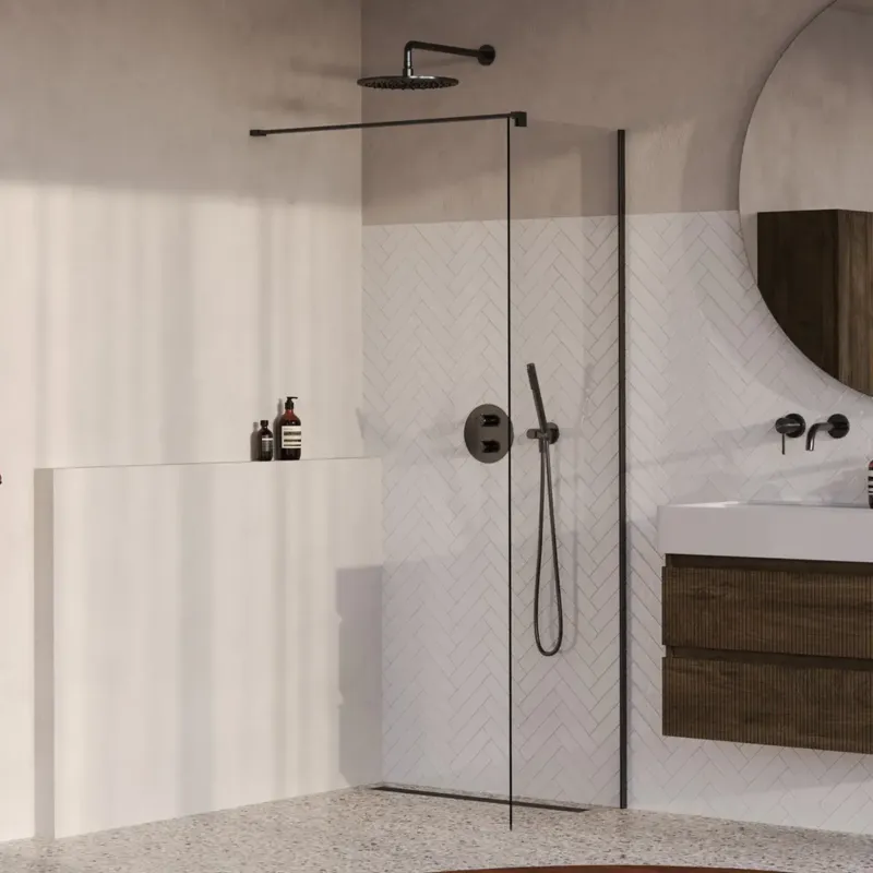 Aanbieding Brauer Oblivion inloopdouche helder glas 50cm gunmetal geborsteld PVD