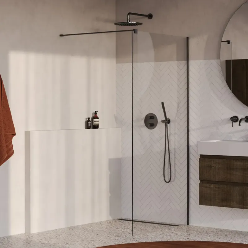 Bestel Nu Brauer Oblivion inloopdouche helder glas 100cm gunmetal geborsteld PVD