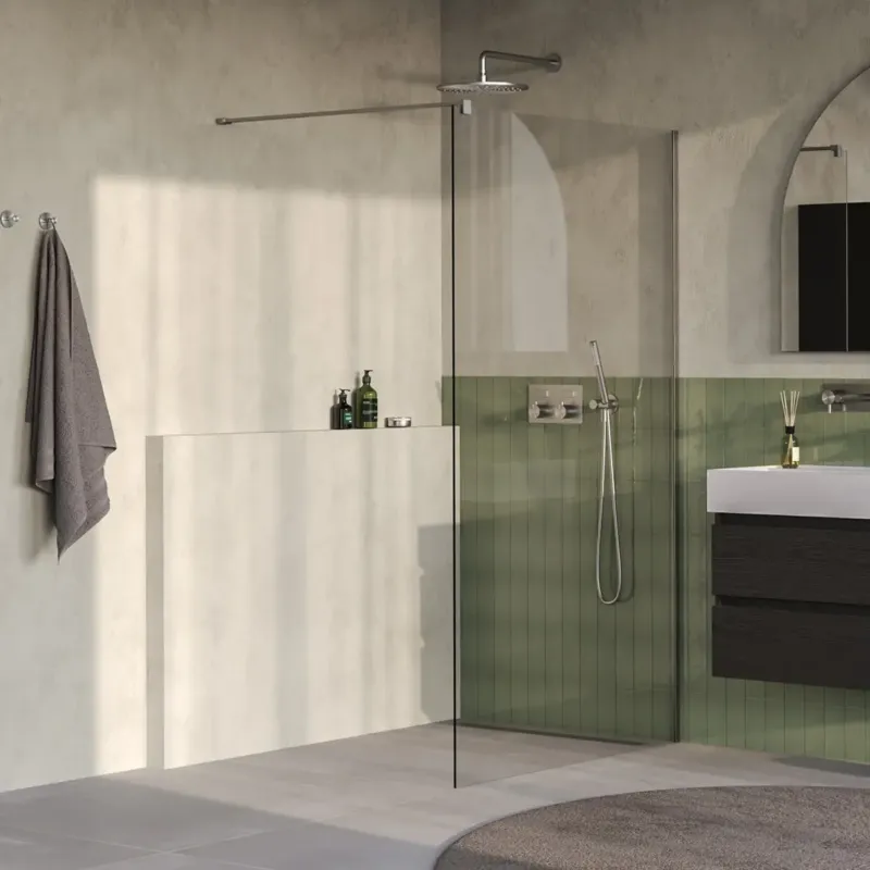 Brauer Oblivion inloopdouche helder glas 110cm RVS geborsteld PVD Tijdelijk Beschikbaar