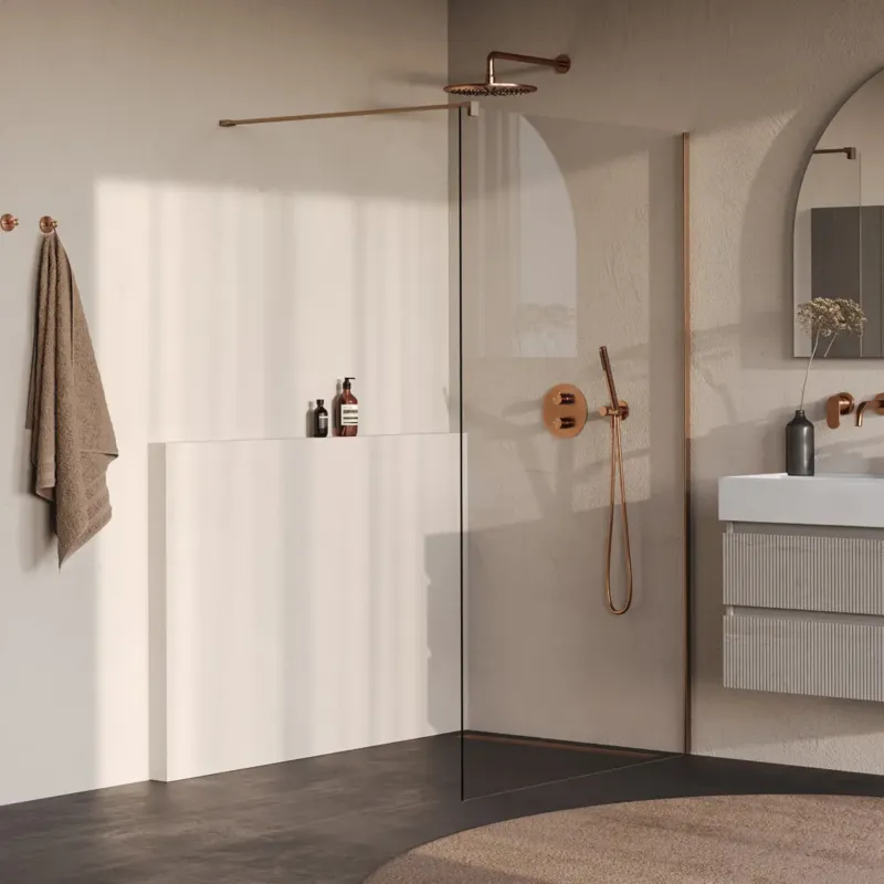 Betaalbaar Brauer Oblivion inloopdouche helder glas 120cm koper geborsteld PVD