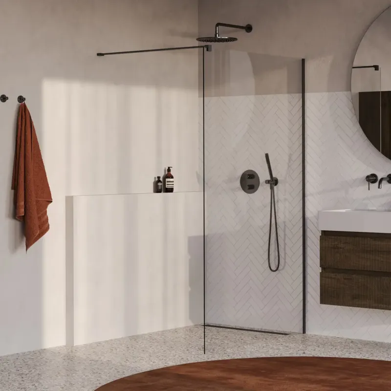 Brauer Oblivion inloopdouche helder glas 120cm gunmetal geborsteld PVD Direct Verzonden
