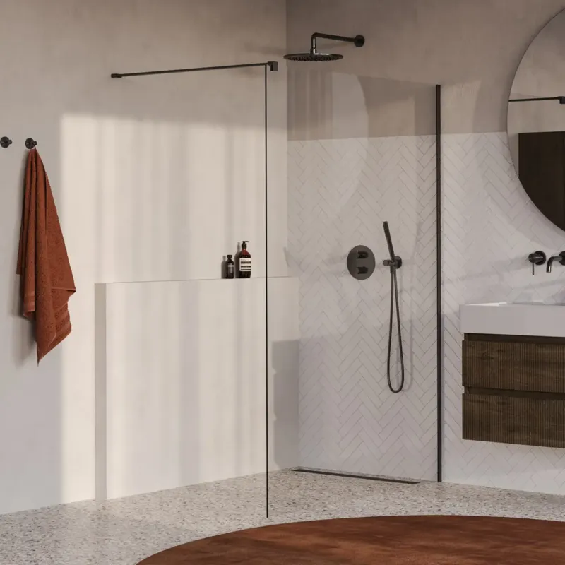 Brauer Oblivion inloopdouche helder glas 130cm gunmetal geborsteld PVD Lage Prijs