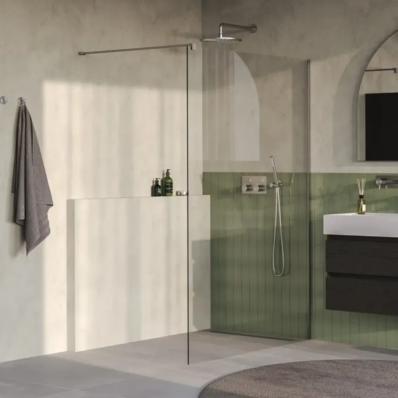 Brauer Oblivion inloopdouche helder glas 140cm RVS geborsteld PVD Seizoensaanbieding