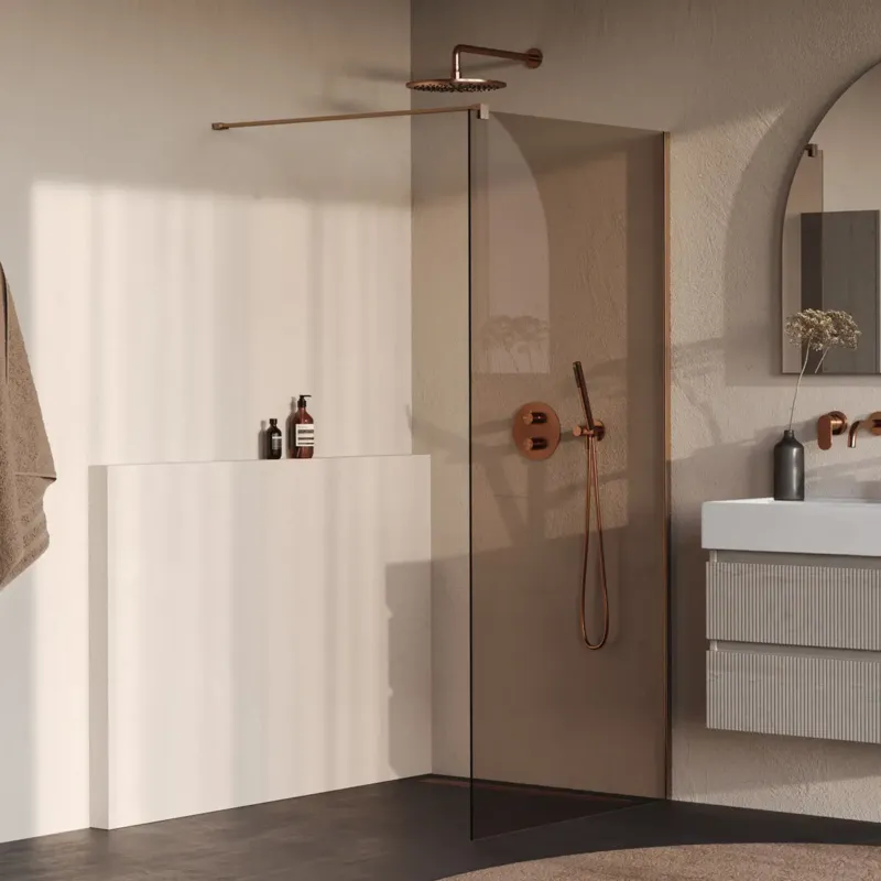 Betrouwbaar Brauer Oblivion inloopdouche bronsglas 100cm koper geborsteld PVD