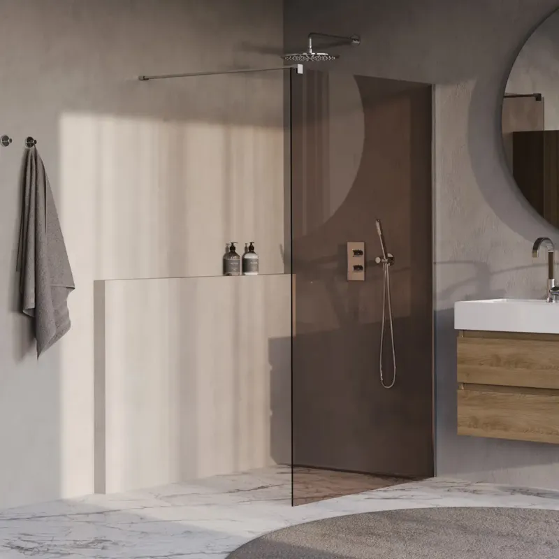 Betaalbaar Brauer Oblivion inloopdouche bronsglas 120cm chroom