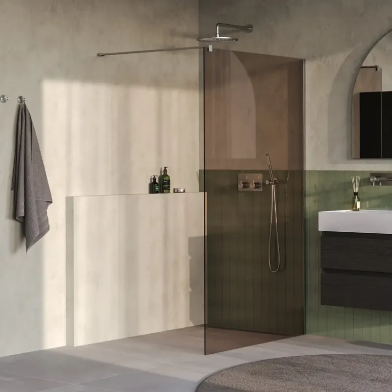 Brauer Oblivion inloopdouche bronsglas 120cm RVS geborsteld PVD Dagaanbieding