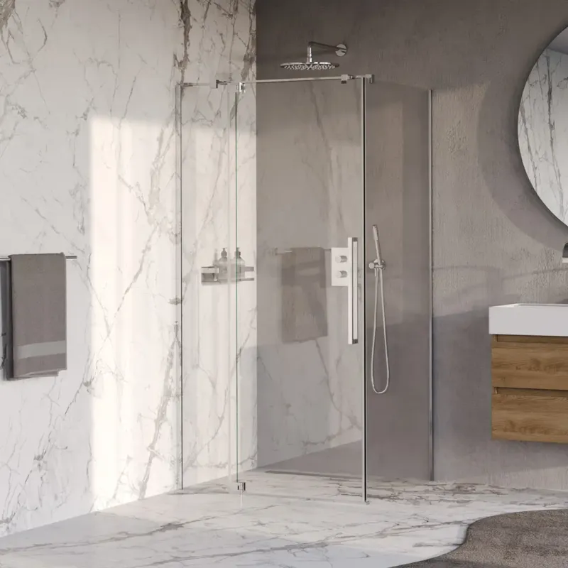 Brauer Stellar douchecabine met draaideur 100x90cm chroom Superprijs
