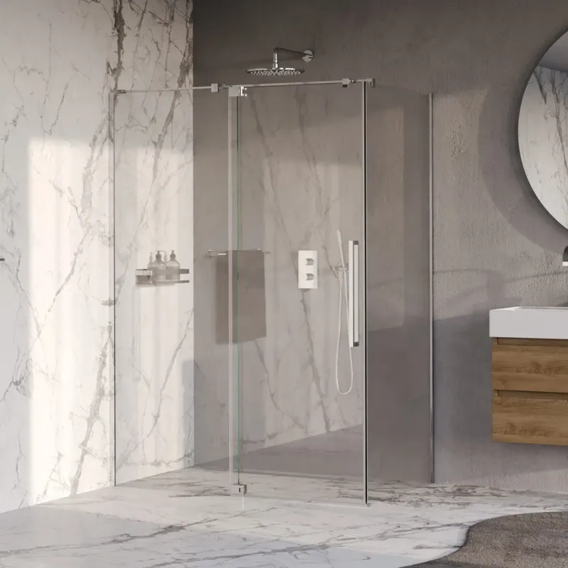 Brauer Stellar douchecabine met draaideur 140x100cm chroom Betaalbaar