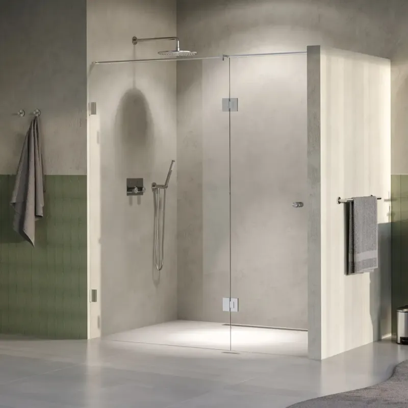 Beperkt Aanbod Brauer Void Carving profielloze nisdeur 180cm met draaideur 70cm aan glas RVS geborsteld PVD