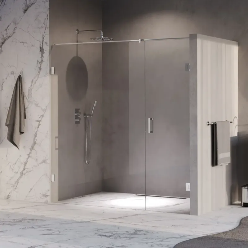 Bestseller Brauer Void profielloze nisdeur 200cm met draaideur 70cm aan muur chroom
