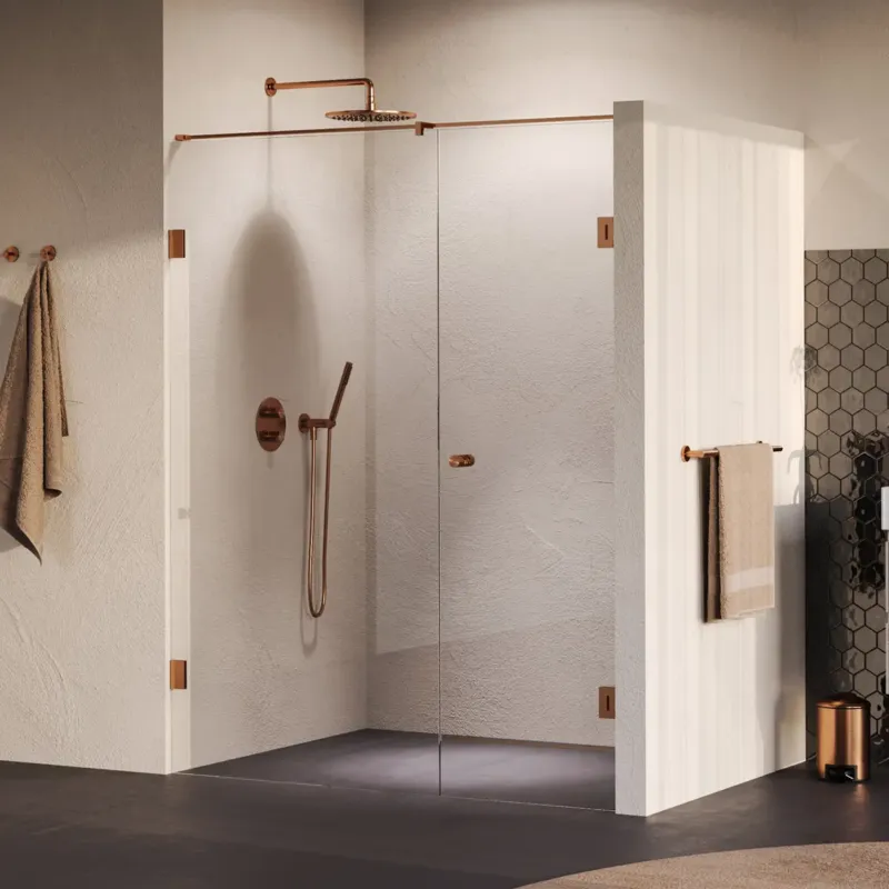 Betaalbaar Brauer Void Carving profielloze nisdeur 150cm met draaideur 70cm aan muur koper geborsteld PVD