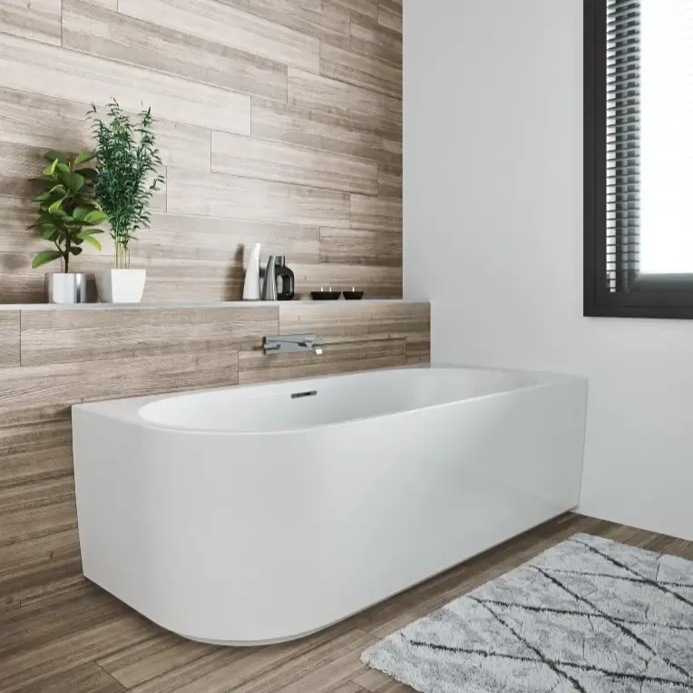 Alleen Vandaag Riho Desire half vrijstaand bubbelbad sparkle mood links 180x84cm wit mat