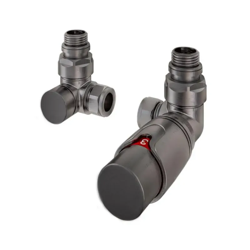 Eastbrook Valve radiator aansluitset haaks gedraaid met thermostaat 15mm gunmetal Koop Vandaag