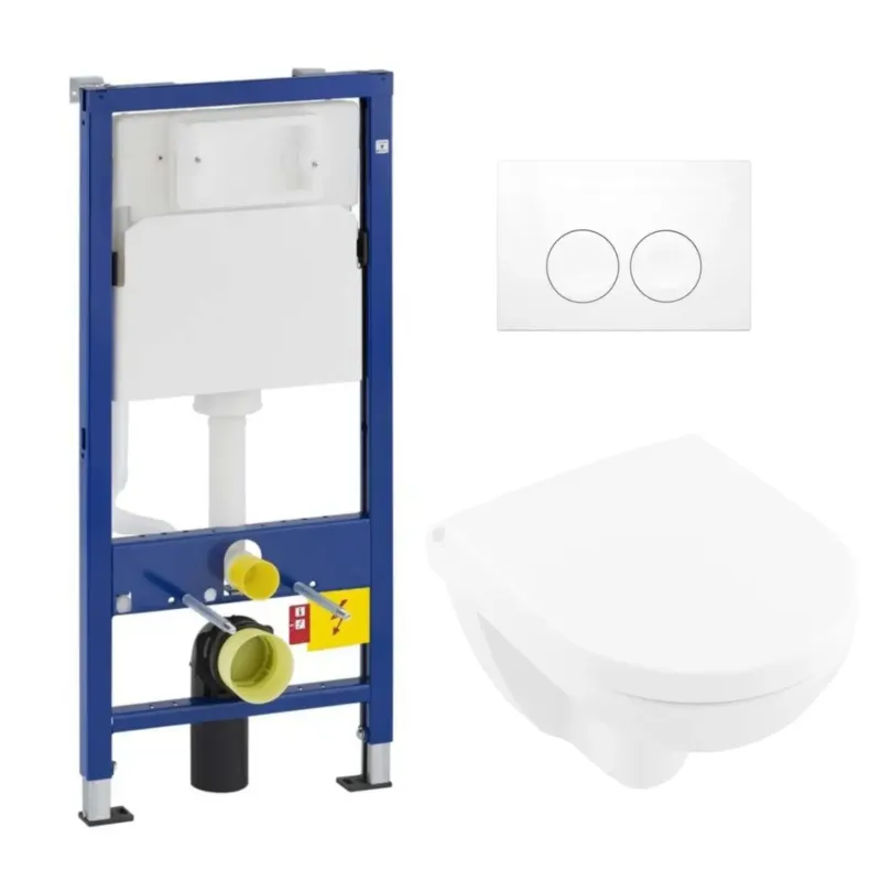 Finale Uitverkoop Geberit UP100 toiletset met Villeroy & Boch O.novo compact randloos toilet met softclose zitting