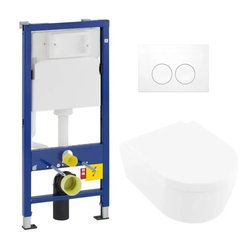 Geberit UP100 toiletset met Villeroy & Boch Avento randloos toilet CeramicPlus met softclose zitting Speciale Aanbieding