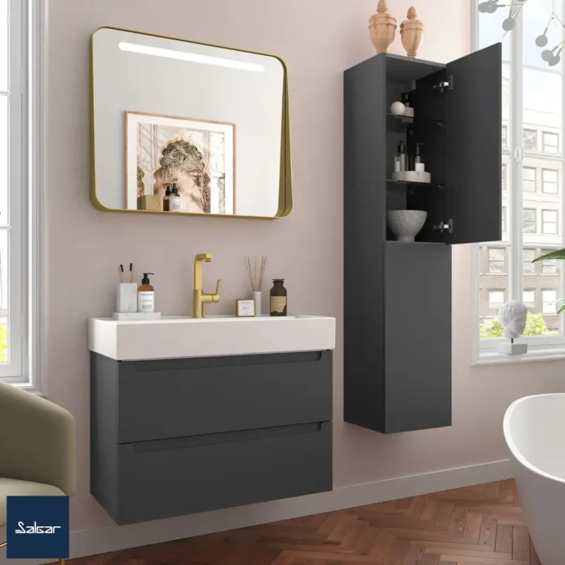 Veilige Betaling SCHADEMODEL Muebles Alliance kolomkast 2 deuren 35x35x160cm mat antraciet