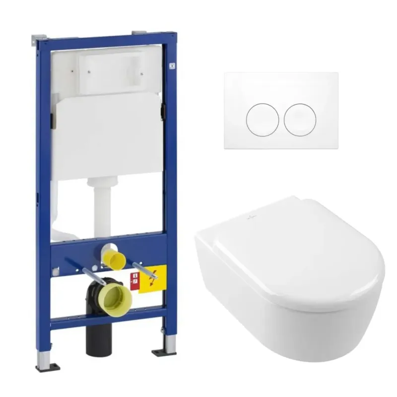 Must-Have Geberit UP100 toiletset met Villeroy & Boch Skyla randloos toilet CeramicPlus met TwistFlush en softclose zitting