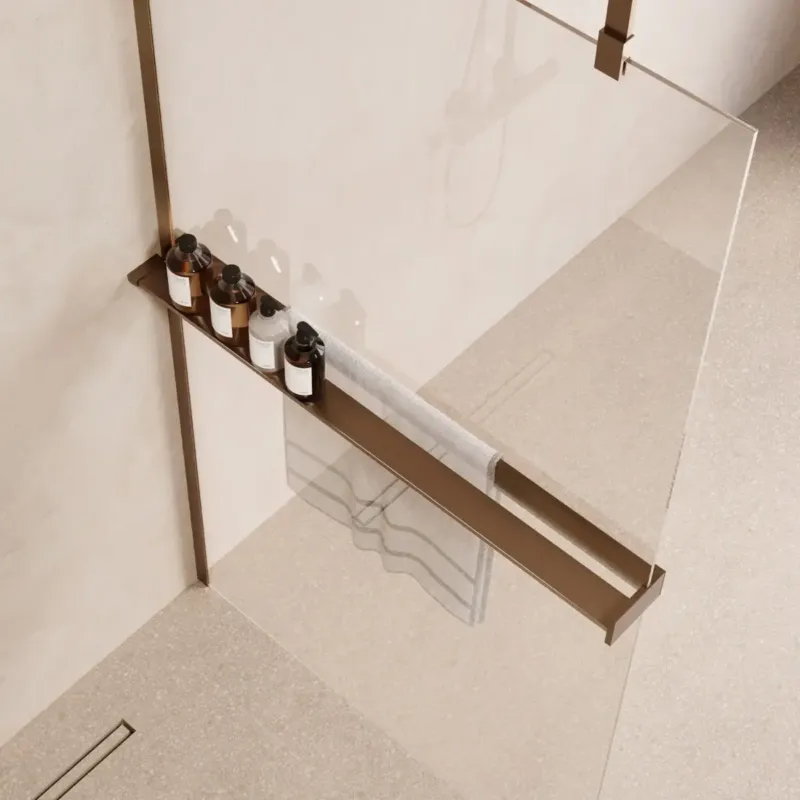 Express Levering Saniclear Pure handdoekhouder voor glaswand 120cm verouderd messing