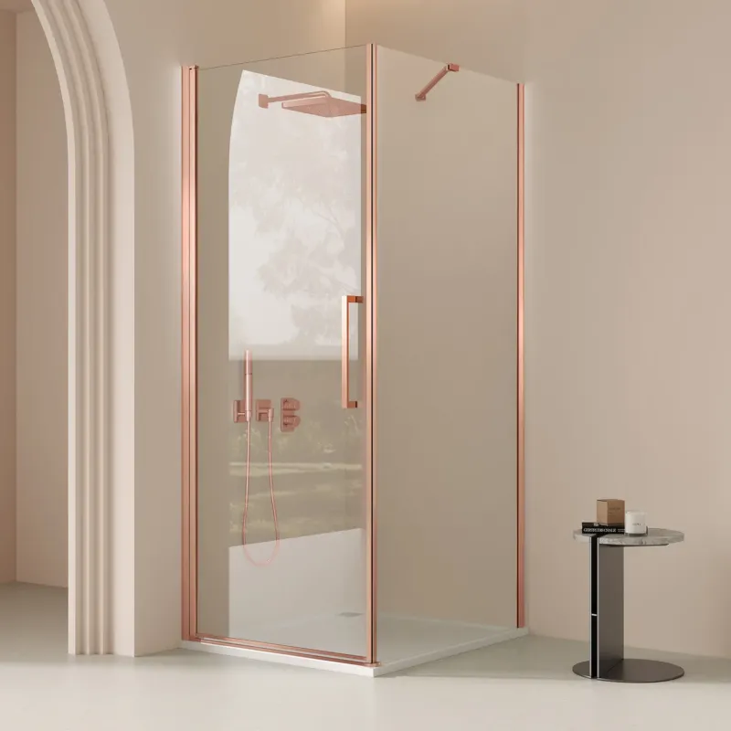 Bestseller Saniclear Clearline douchecabine 100x100cm geborsteld koper