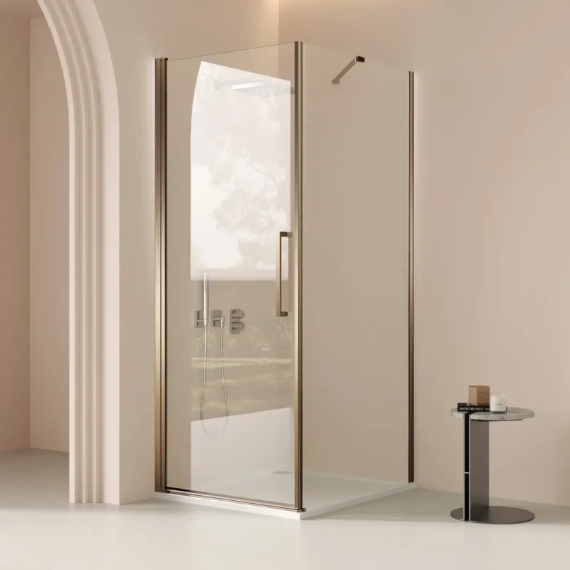 Beperkt Aanbod Saniclear Clearline douchecabine 100x100cm verouderd messing