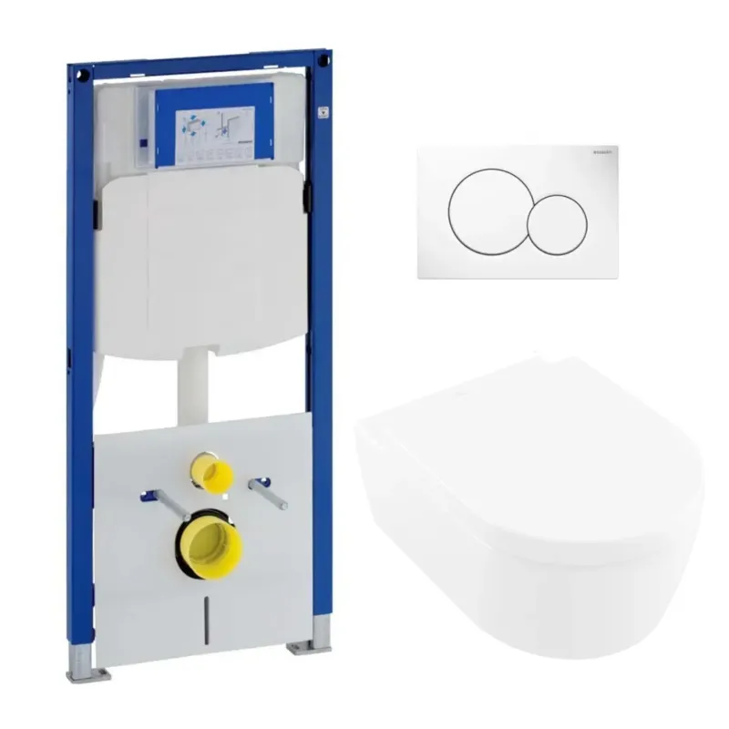 Betaalbaar Geberit UP320 toiletset met Villeroy & Boch Avento randloos toilet CeramicPlus met softclose zitting