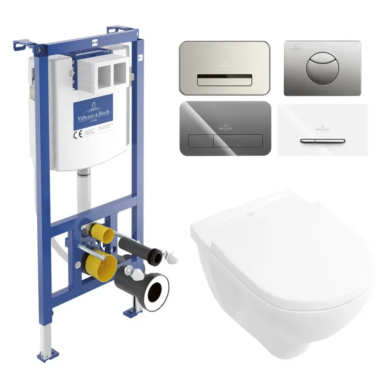 Flitsaanbieding Villeroy & Boch ViConnect toiletset met Villeroy & Boch O.novo randloos toilet met softclose zitting
